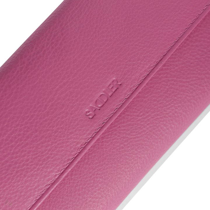 SADDLER – wholesale Wallet – Women's – SADDLER CLAIRE Long Leather Trifold Purse - 18 Card Slots, Dual Zip Pockets, and Note Sections - RFID Protected