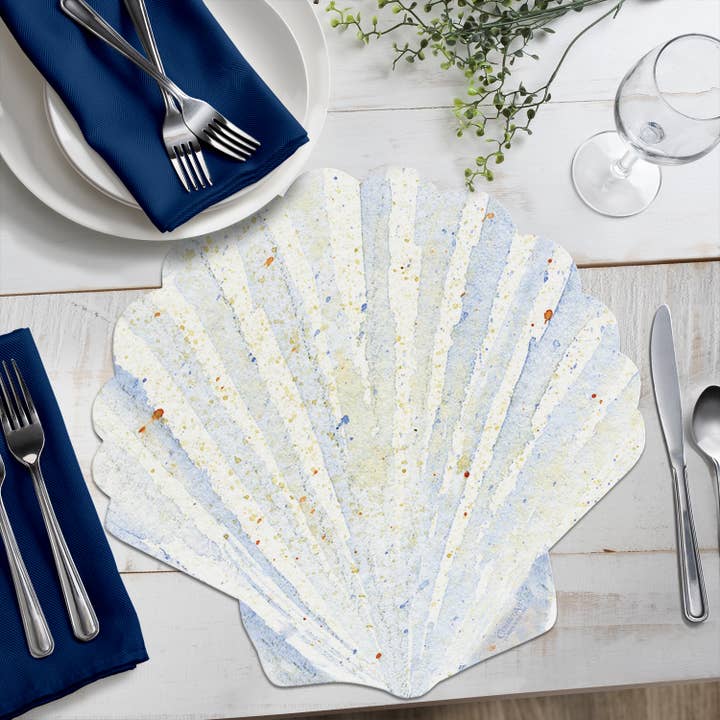 CounterArt/Highland Home/Thirstystone - Wholesale Placemat - Sea Shell Shaped Reversible Flexible Plastic Placemat4