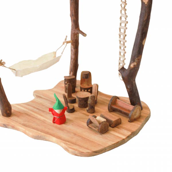 Q Toys - Wholesale Wood toy – Child - Acacia and Lychee Wood Jungle Tree House Toy for Kids7