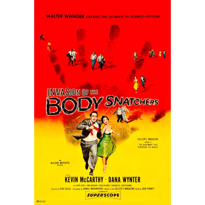 Invasion of the Body Snatchers 1956 Retro Vintage Art Print Poster for wholesale by Gotham Gifts
