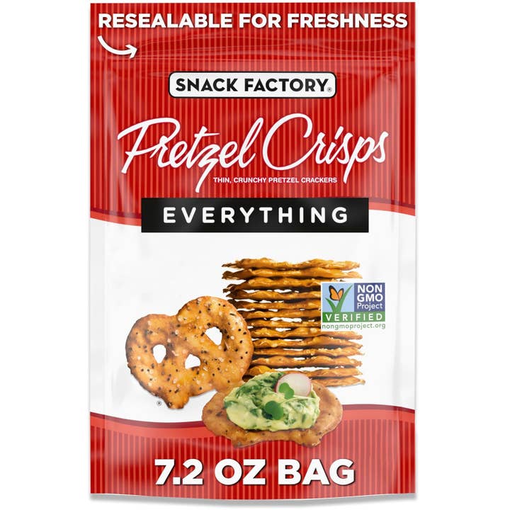 Snack Factory Pretzel Crisps Everything Bagel 7.2 oz 12ct for wholesale by Long Island Candy Factory
