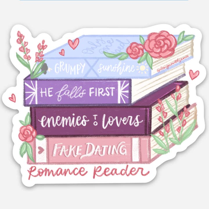 Romance Reader Trope Sticker for wholesale by Designs with Jamie