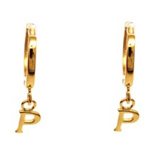 STERLING HUGGIE ER LETTER P GOLD for wholesale by Fabienne