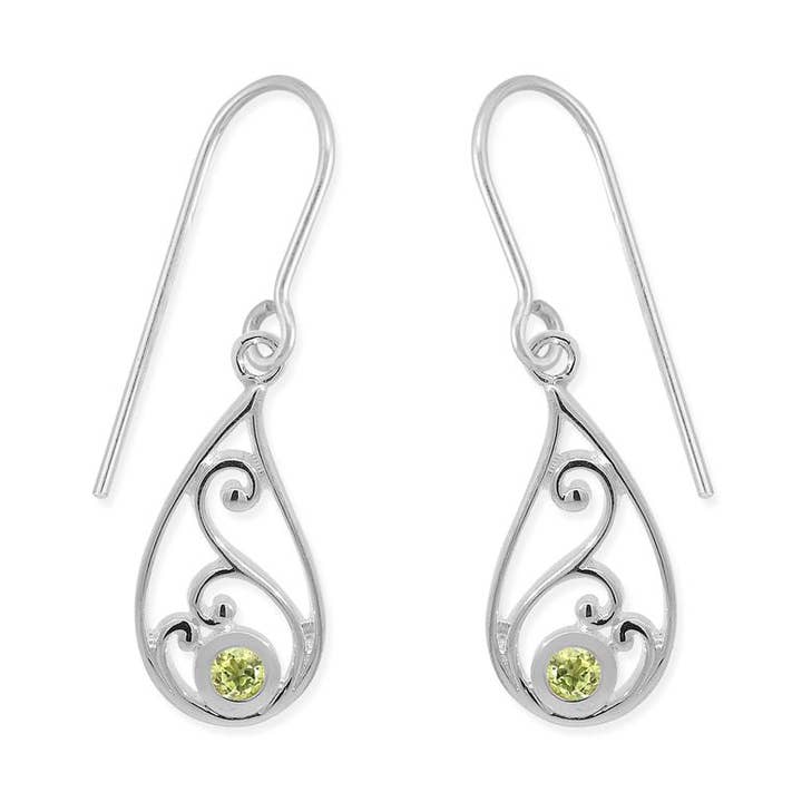 Boucles d'oreilles pendantes avec pierre précieuse en forme de goutte d'eau (SV 586) pour la vente par Boma Jewelry