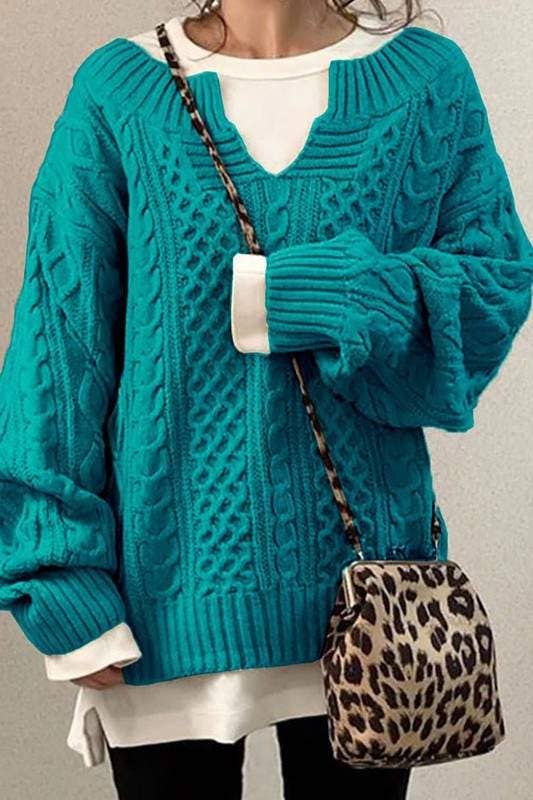 Fashion Combination - Vente Pull en maille – femme - pull à manches longues et col en V8