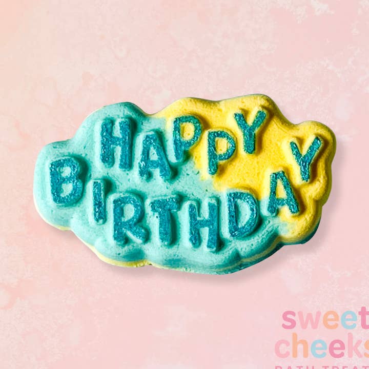 Happy Birthday-1 Bath Bomb for wholesale by SweetCheeks Bath Treats