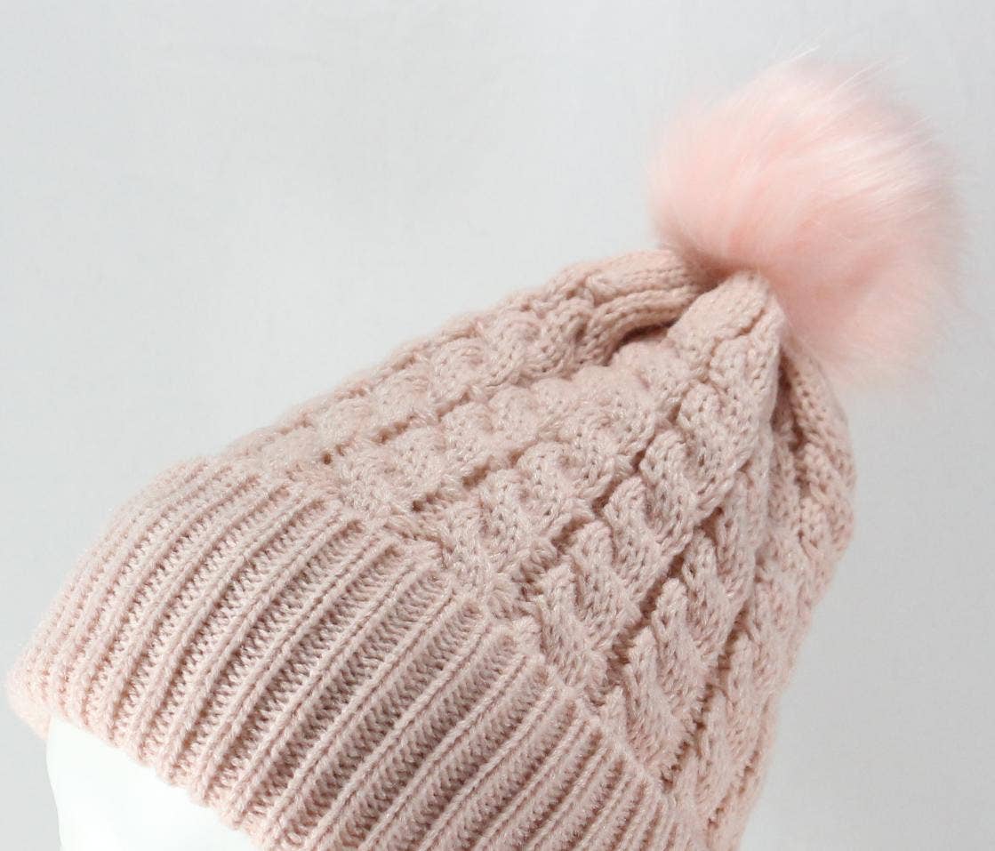 MKS America - Wholesale Beanie - Women's - Twist satin-lined removable pom-pom beanie6