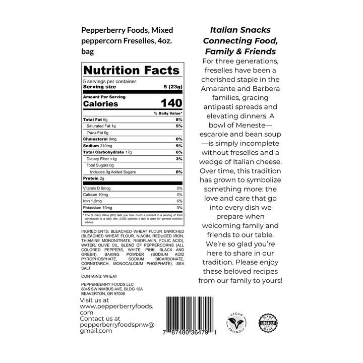 Pepperberry Foods LLC - Wholesale Crackers - Freselles - Original Mixed Peppercorn7