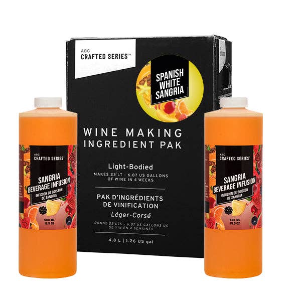Spanish White Sangria White Fruit Winemaking Kit (5.3 L | 1.4 gal) for wholesale by ABC Crafted Series