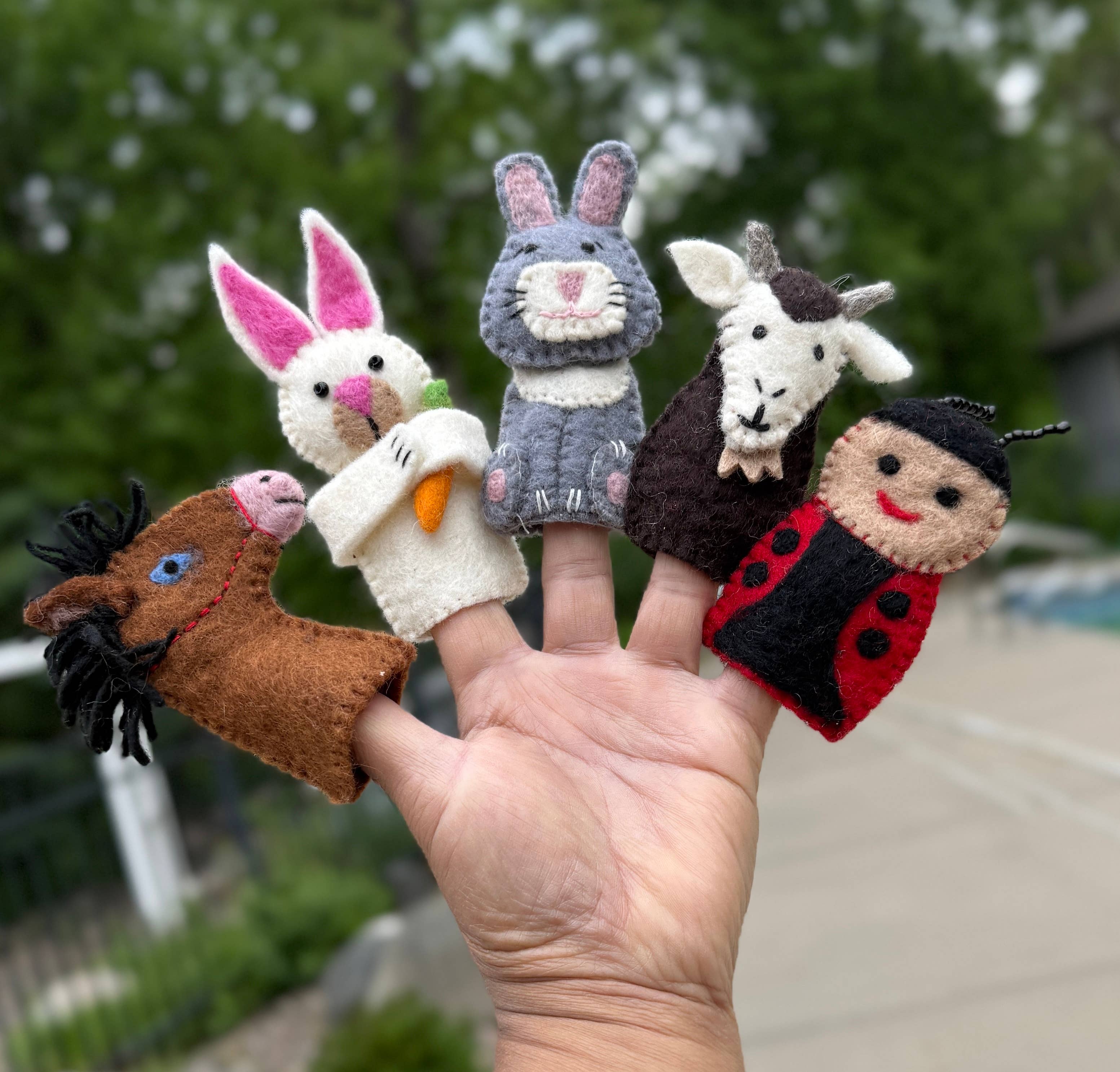 Lungta Imports - Wholesale Finger Puppet - Kids & Baby - Finger Puppets, Animal Puppets, Farm Animals Set of 5 pcs