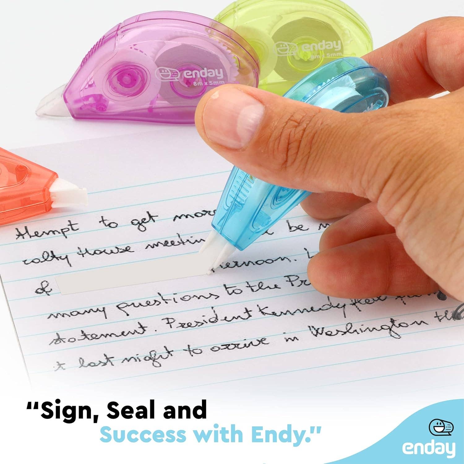 enday – Fita por atacado – Fita Corretiva White Out 5 mm x 314'' (Pack de 6)1