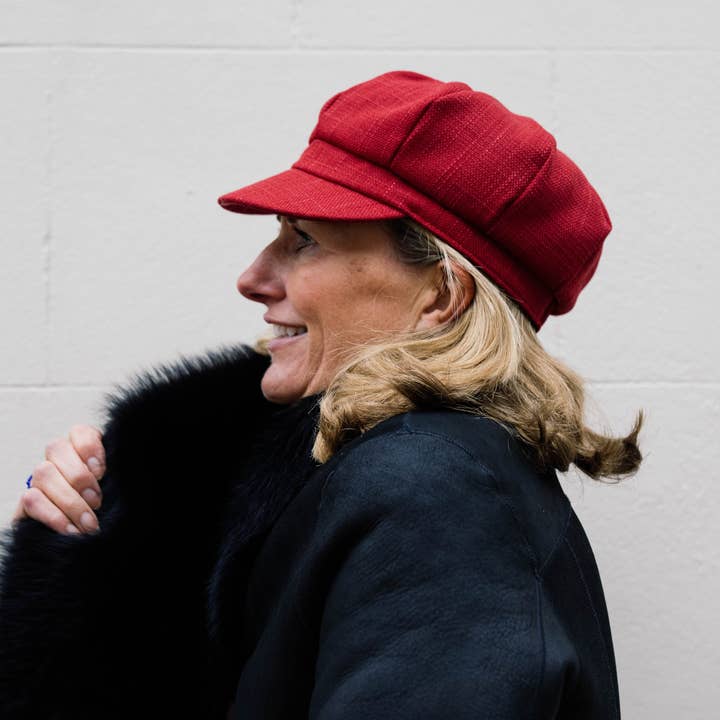 Proppa Toppa Hats – wholesale News boy/school boy hat – Women's – Red Baker Boy Cap Hard wearing and Stylish1