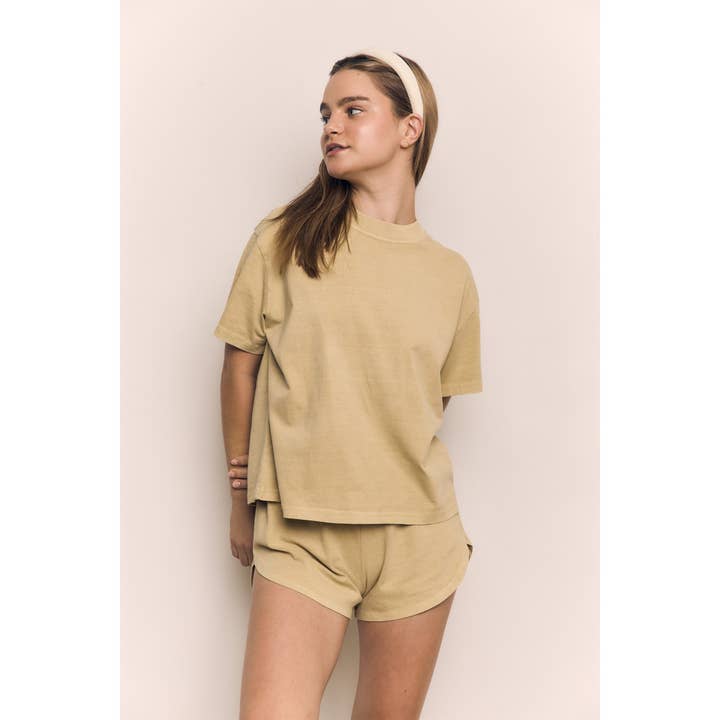 T-shirt en coton, coupe décontractée, effet lavage minéral pour la vente par The Blank Lab