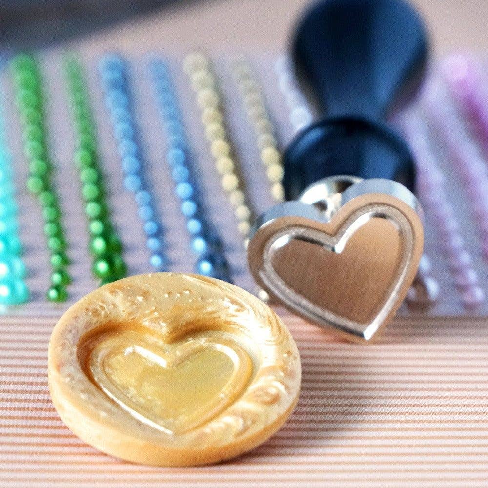 Honey Bee Stamps - Wholesale Rubber/Decorative Stamp - Heart Frame - Wax Stamper2