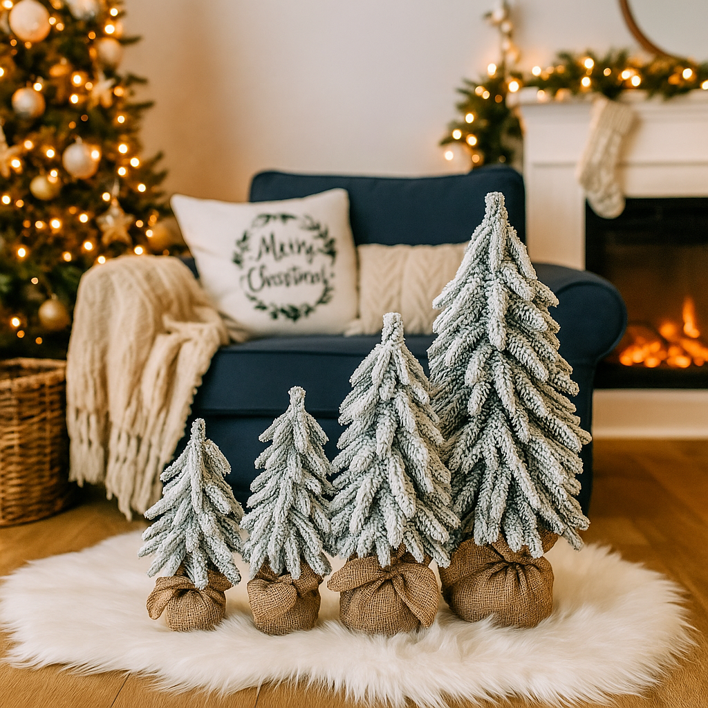Gia Roma - Wholesale Christmas Decoration - Flocked Snow Christmas Tree Set | Rustic Winter Wonderland5