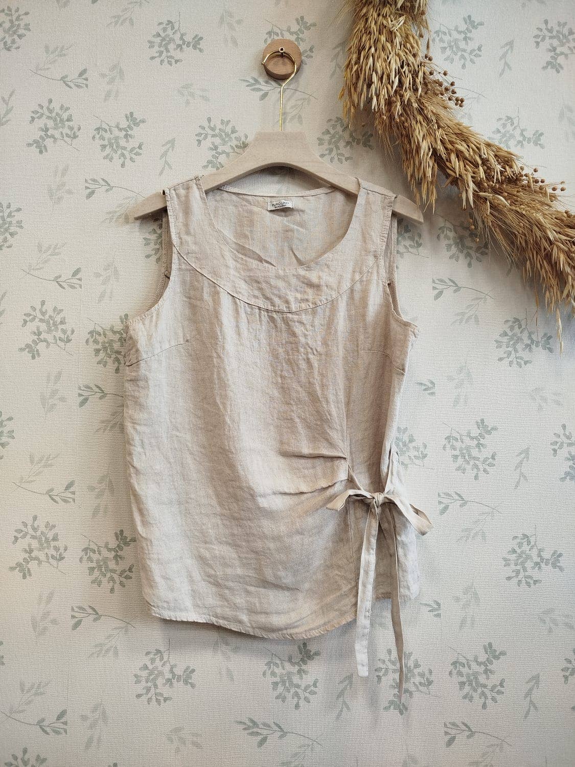 Linos y Textiles - Vendita all'ingrosso Maglietta - Donna - Maglietta 100% lino con fiocco laterale REF:740120