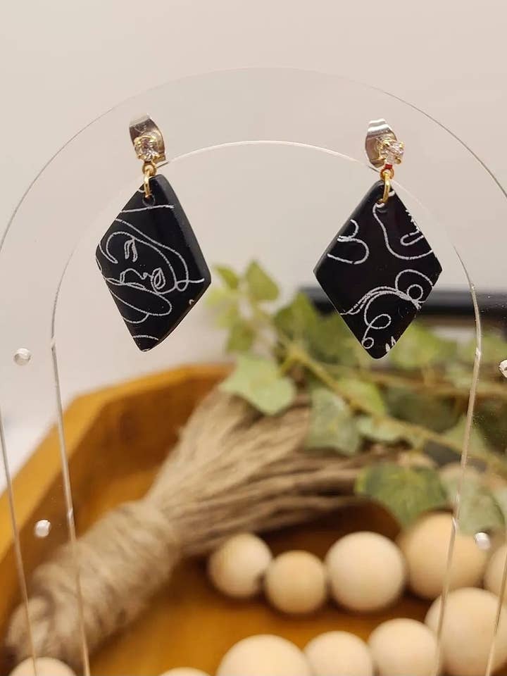 "I am woman" Diamond Dangles for wholesale by Lissa & Co.