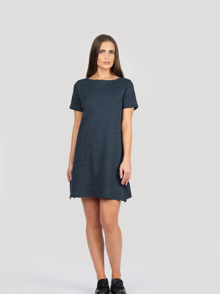 Tunique en lin et coton pour femme bleu orage pour la vente par linenease