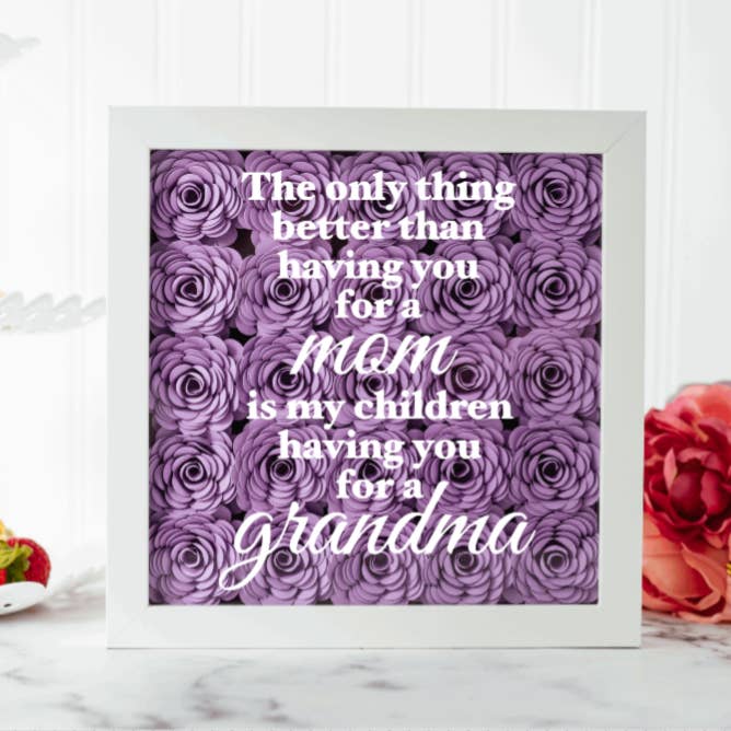 Hand-rolled Paper Flower Shadow Box Gift for Grandma for wholesale by The Scarlett Butterfly