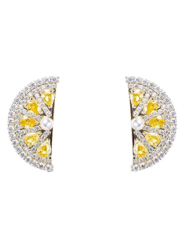 Pendientes de tuerca Sweet Lemon CZ para venta al por mayor de Eye Candy Los Angeles