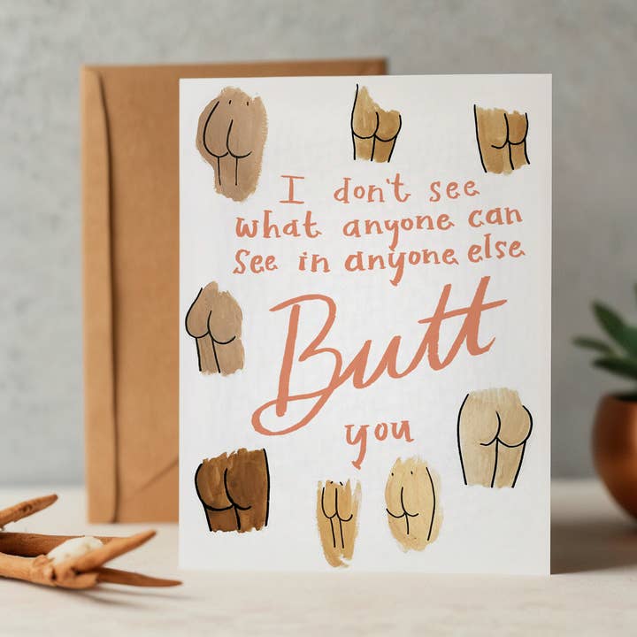 Anyone Butt You Gratulationskort - Roligt kärlekskort för wholesale av Abbie Ren Illustration