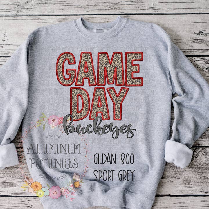Aluminum Petunias - Wholesale Sweatshirt - Women's - Game Day Faux Embroidery Graphic Tee10
