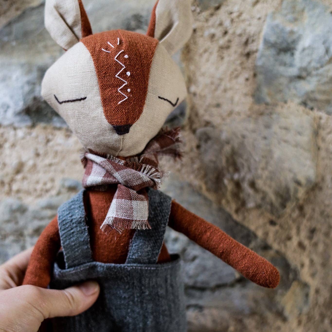 Black Creek Botanicals – wholesale Doll – Kids – Fox Spirit Guardian–Handmade Linen Doll–Woodland Plush Toy4