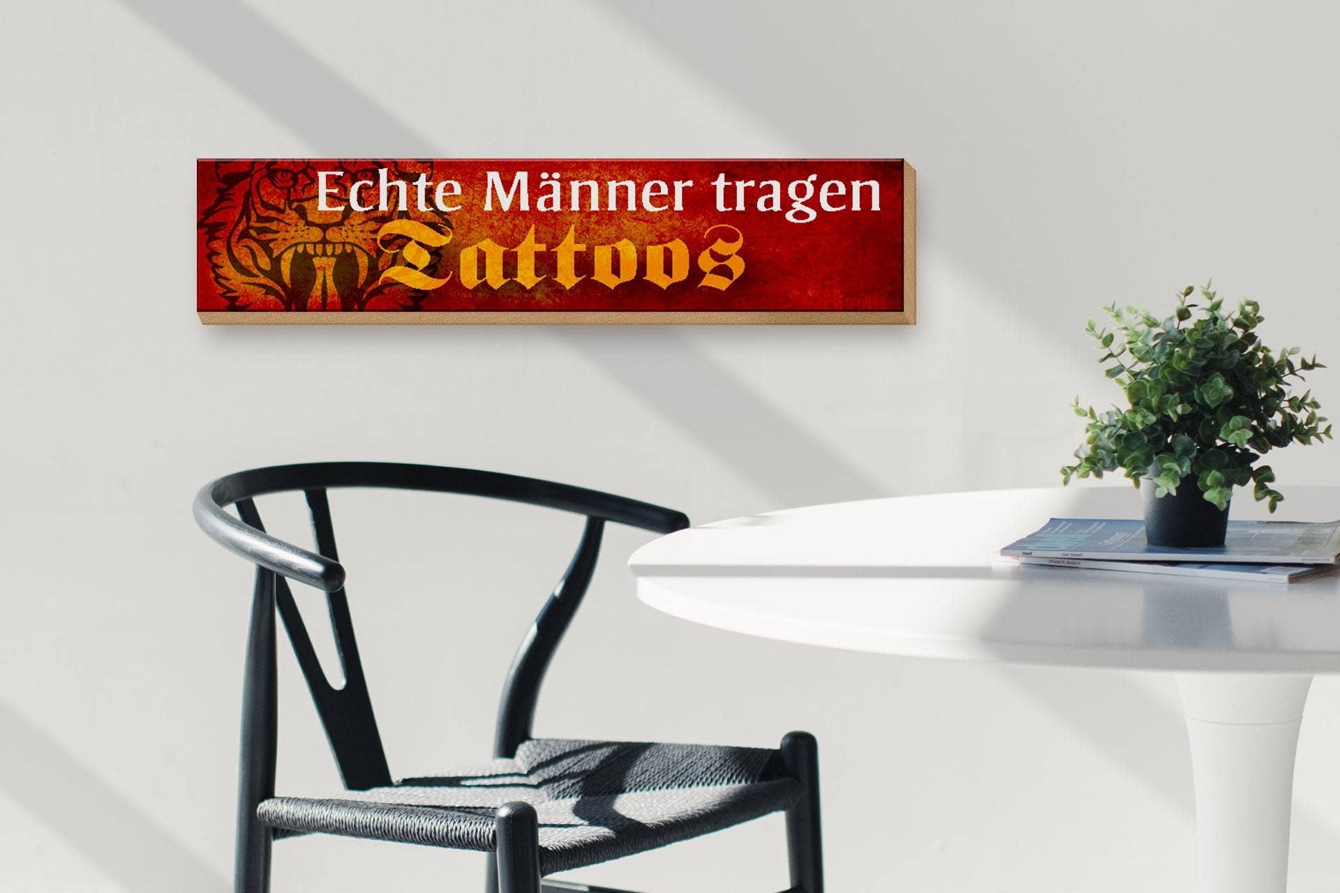 Femer - Wholesale Sign - Wooden sign saying 46x10 cm real men wear tattoos decorative sign wooden sign3