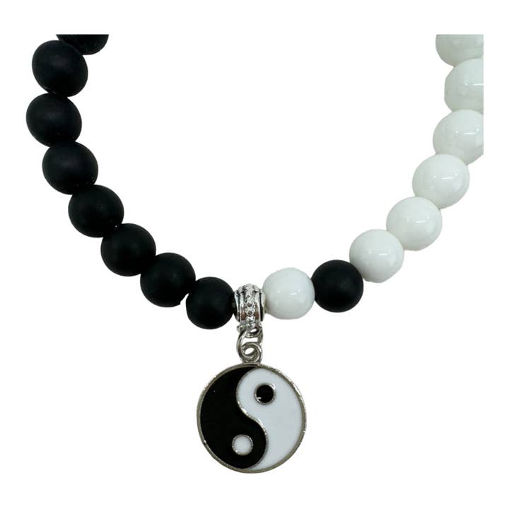 Natural Stone Yin Yang Charm Bracelet BR4214-3. (12PC) for wholesale by TAPA fashion