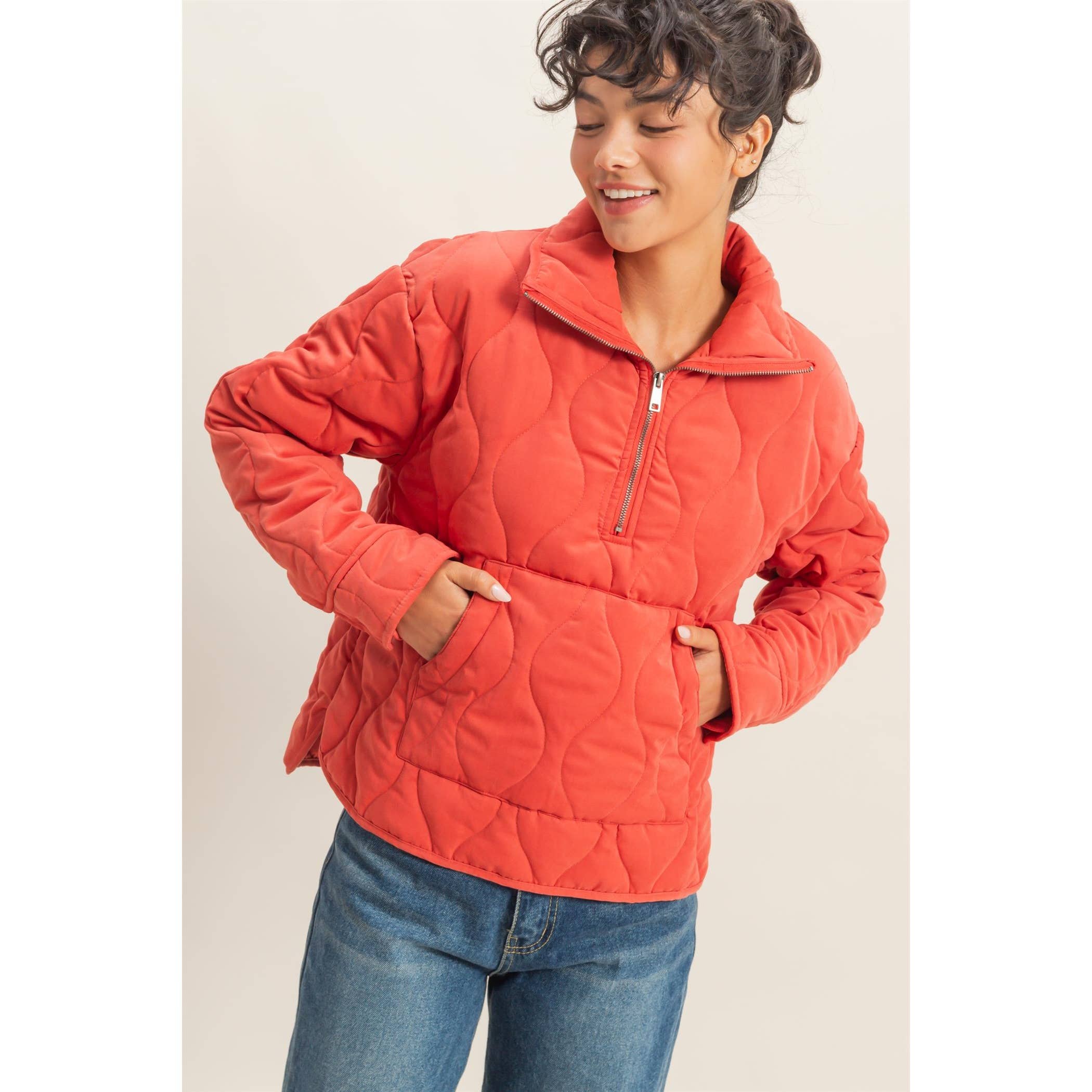 HYFVE - Vendita all'ingrosso Giacca - Donna - Pullover trapuntato a collo alto con mezza zip37