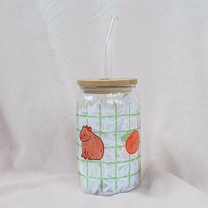 Capybara & Mandarin Orange Cute Aesthetic Motif Tumbler for wholesale by Koodle