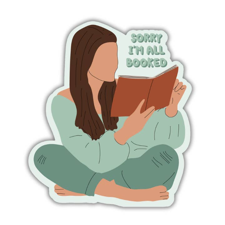 Tous réservés - Autocollant pour amoureux des livres pour la vente par Hazy Holler Goods