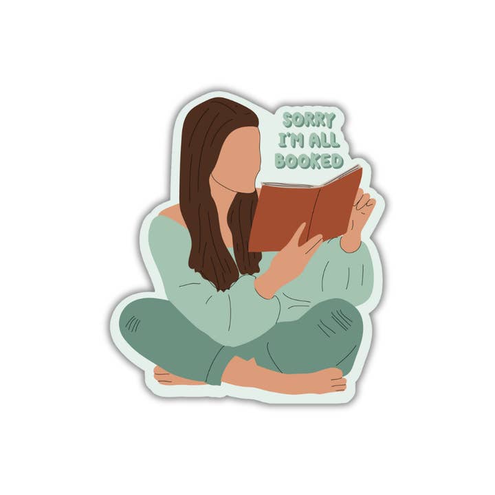 All Booked - Book Lovers Sticker for wholesale by Hazy Holler Goods