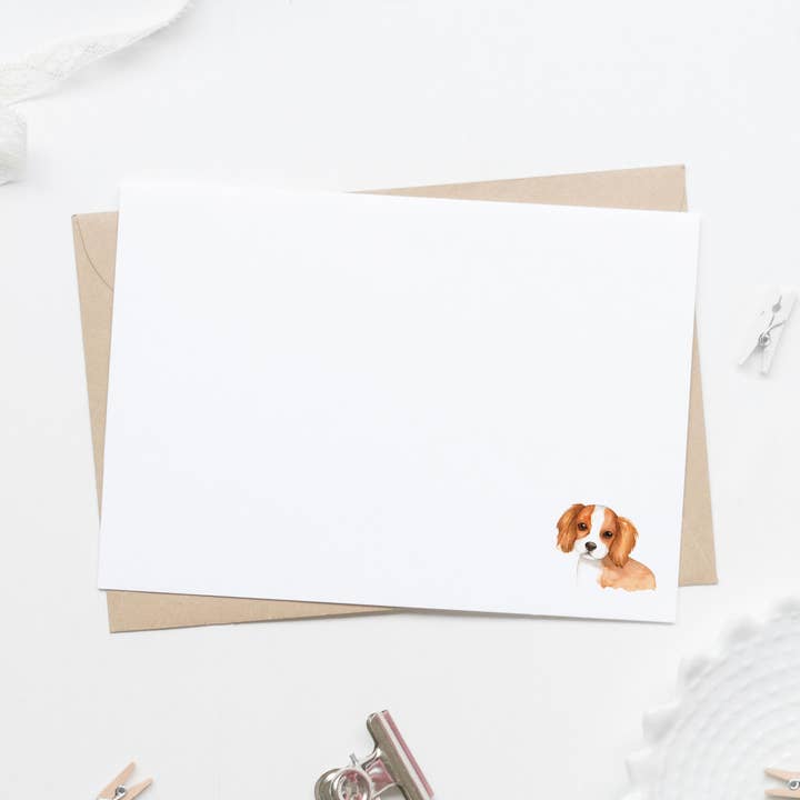 Set of 20 Cocker Spaniel Dog Lover Stationery Flat Card for wholesale by Lilly Belle Paperie