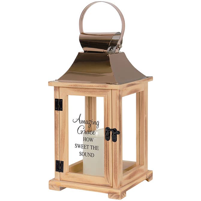 "Amazing Grace How Sweet" Lantern for wholesale by Gift & Garden by Carson