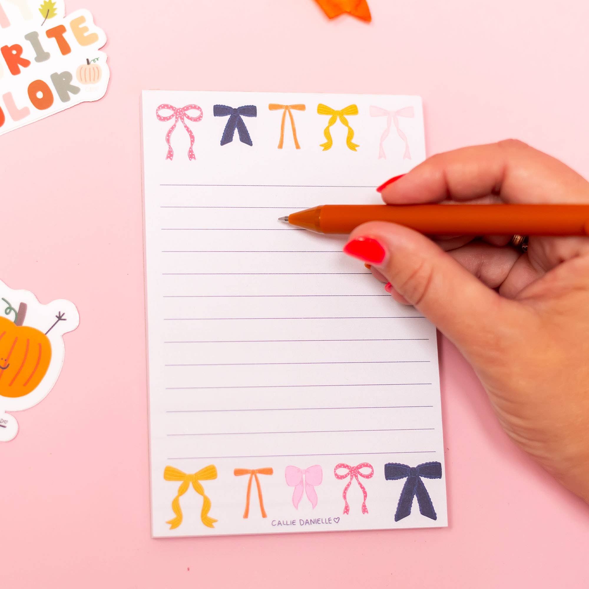Callie Danielle - Wholesale Notepad - Coquette Bows 4x6 Notepad2