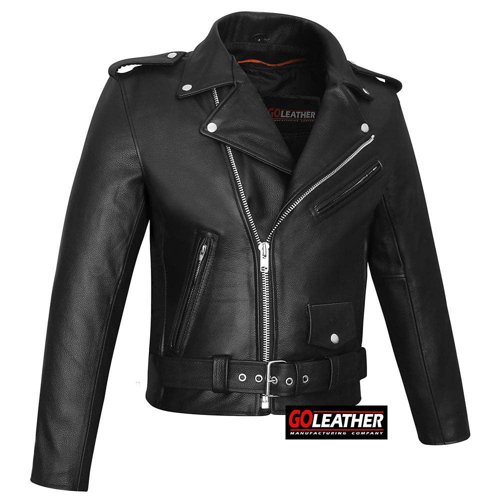 Goleather – wholesale Leather jacket – Men′s – GO730 - Mens Classic MC Style Jacket4
