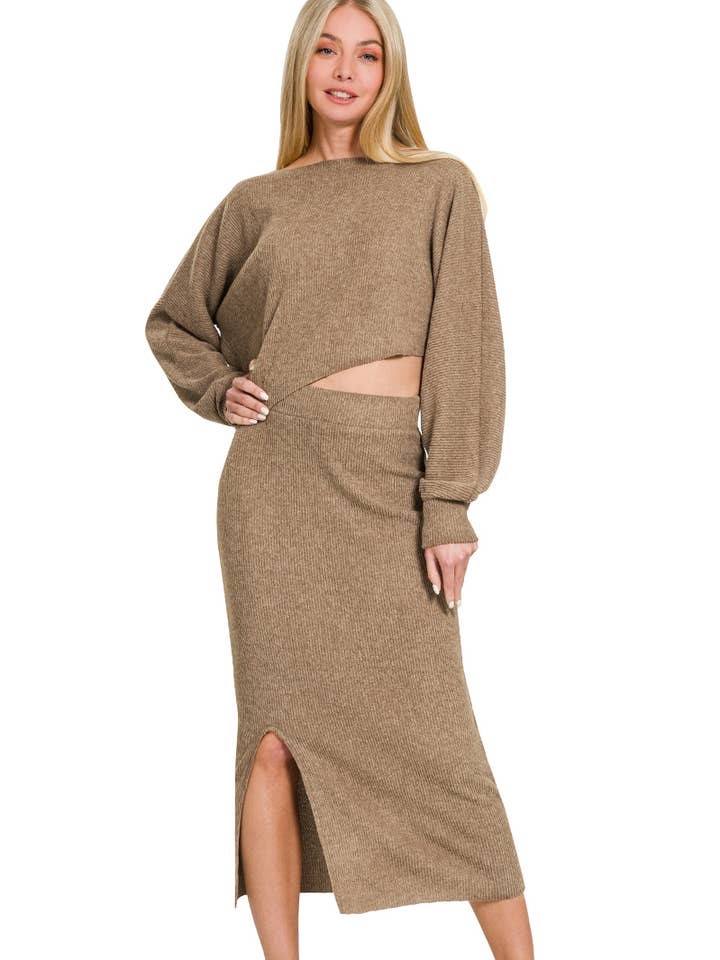 ...Conjunto de 2 Peças com Top Assimétrico e Saia SI-26875 por atacado de 42POPS