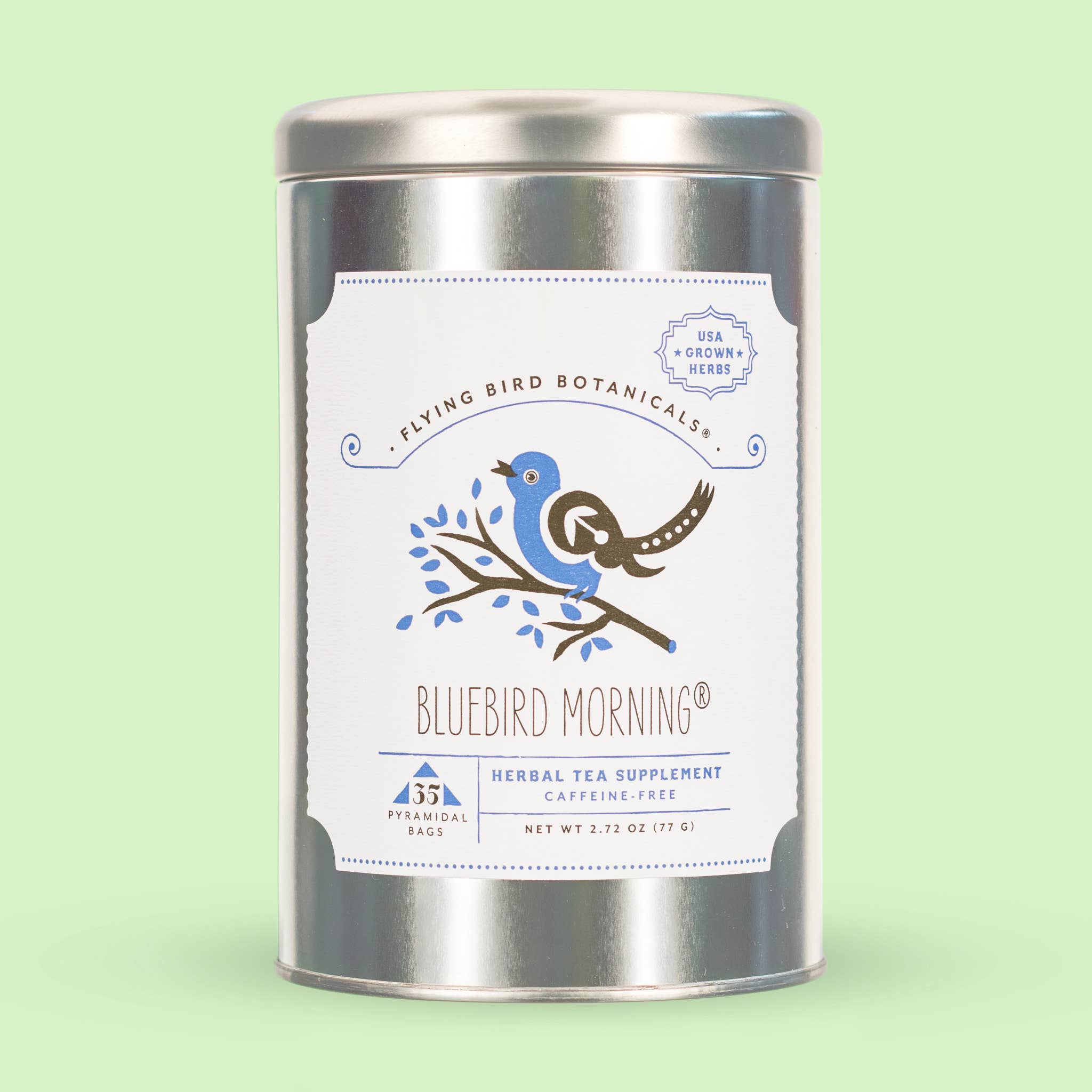 Flying Bird Botanicals - Wholesale Tea Bags - Bluebird Morning – 35 Tea Bag Tin0