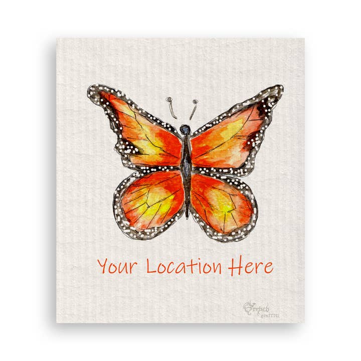 French Graffiti – Engroshandel Viskestykke – Monarch Butterfly med placering16