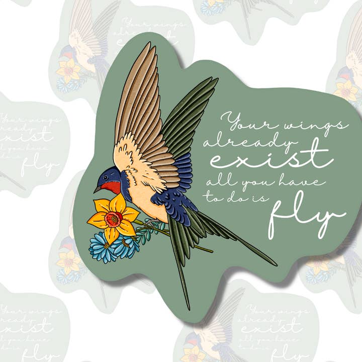 Vos ailes existent déjà - Autocollant d'affirmation pour la vente par The Cosmic Friend