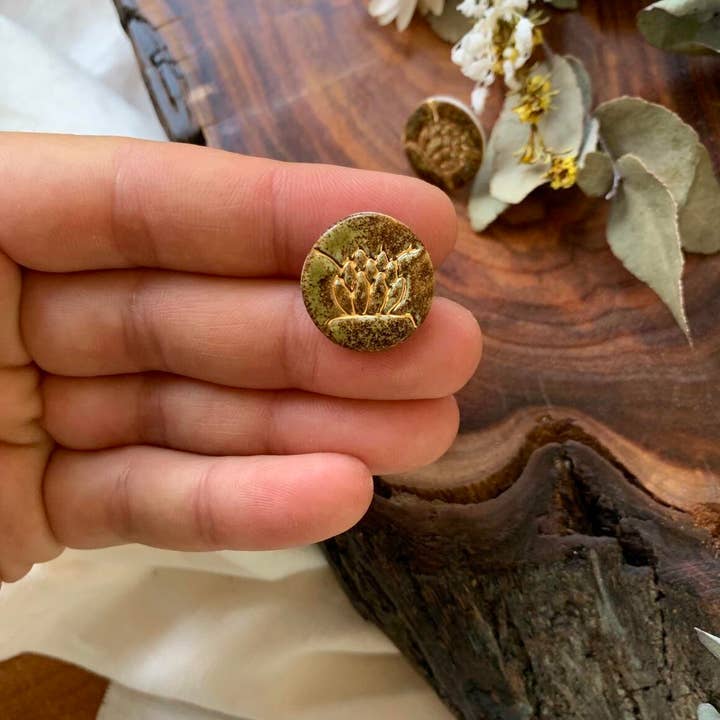 Wolf and Clay Pty Ltd - Wholesale Stud/post earrings - Succulent Stud Porcelain Earrings with Gold1