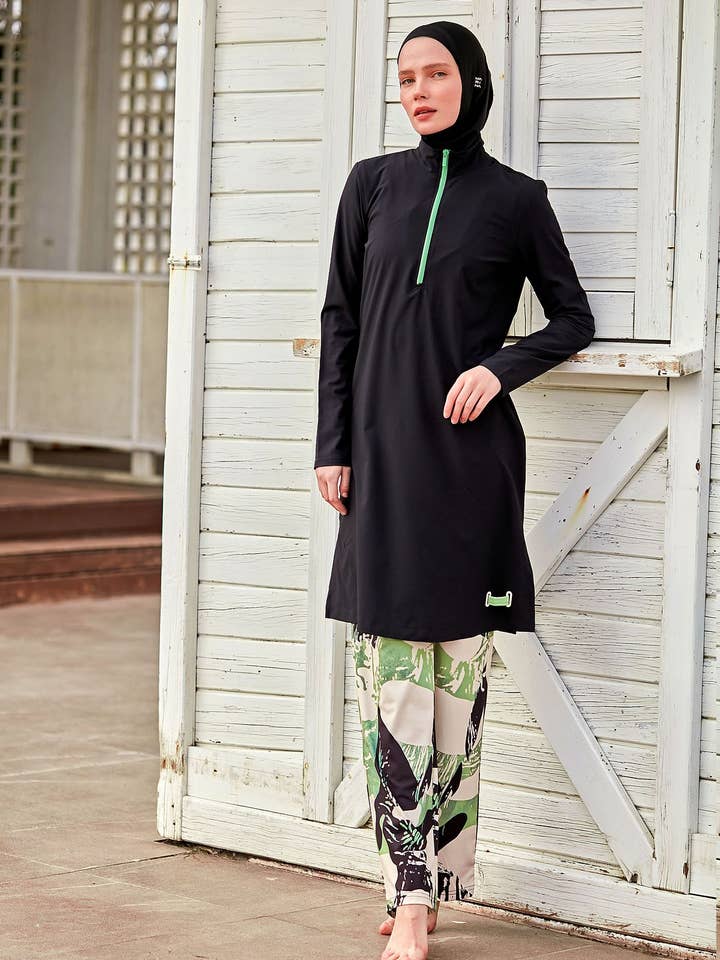 Gewebte schwarze Burkini Modest Bademode M2425 für den Großhandel von Marina Swimwear