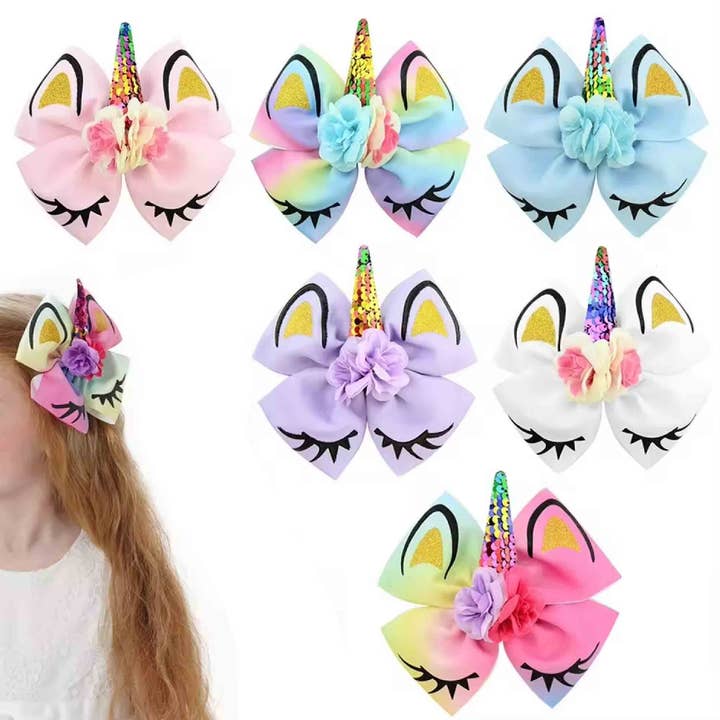 Fermagli per capelli unicorno decorativi per le feste con clip a coccodrillo per la vendita all'ingrosso da parte di Pagdee Kids Juniors