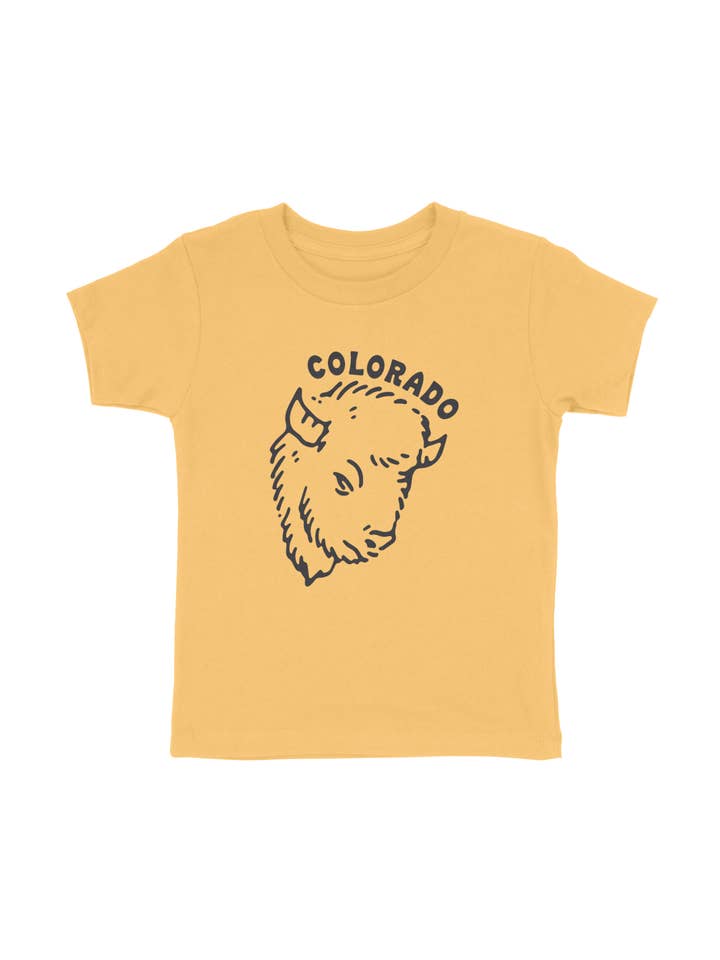 Colorado Buffalo / Bison Toddler Shirt for wholesale by Buffalo Mountain Print + Supply