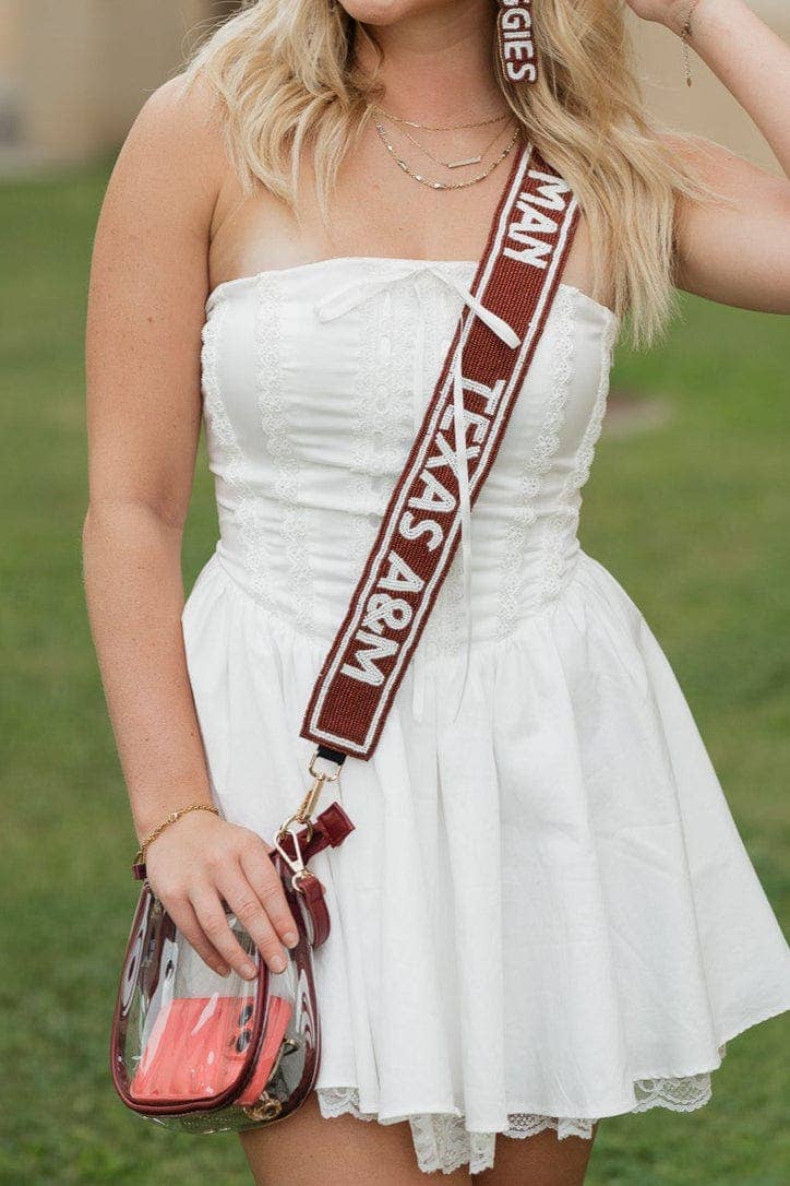 Desden - Wholesale Bag Strap - Women's - Texas A&M Aggies Beaded Purse Strap in Maroon and White by Desden2