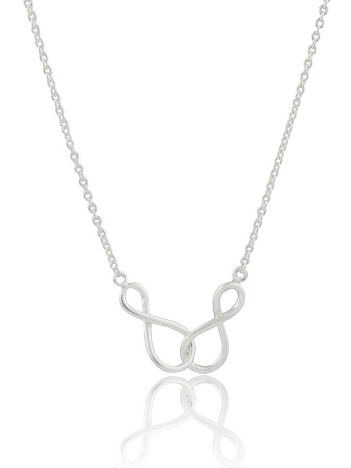 Interlocking Infinity Necklace, Sterling Silver for wholesale by Culture Spot
