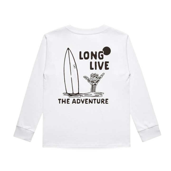 LONG LIVE THE ADVENTURE LONG SLEEVE TEE for wholesale by Little Rad Things
