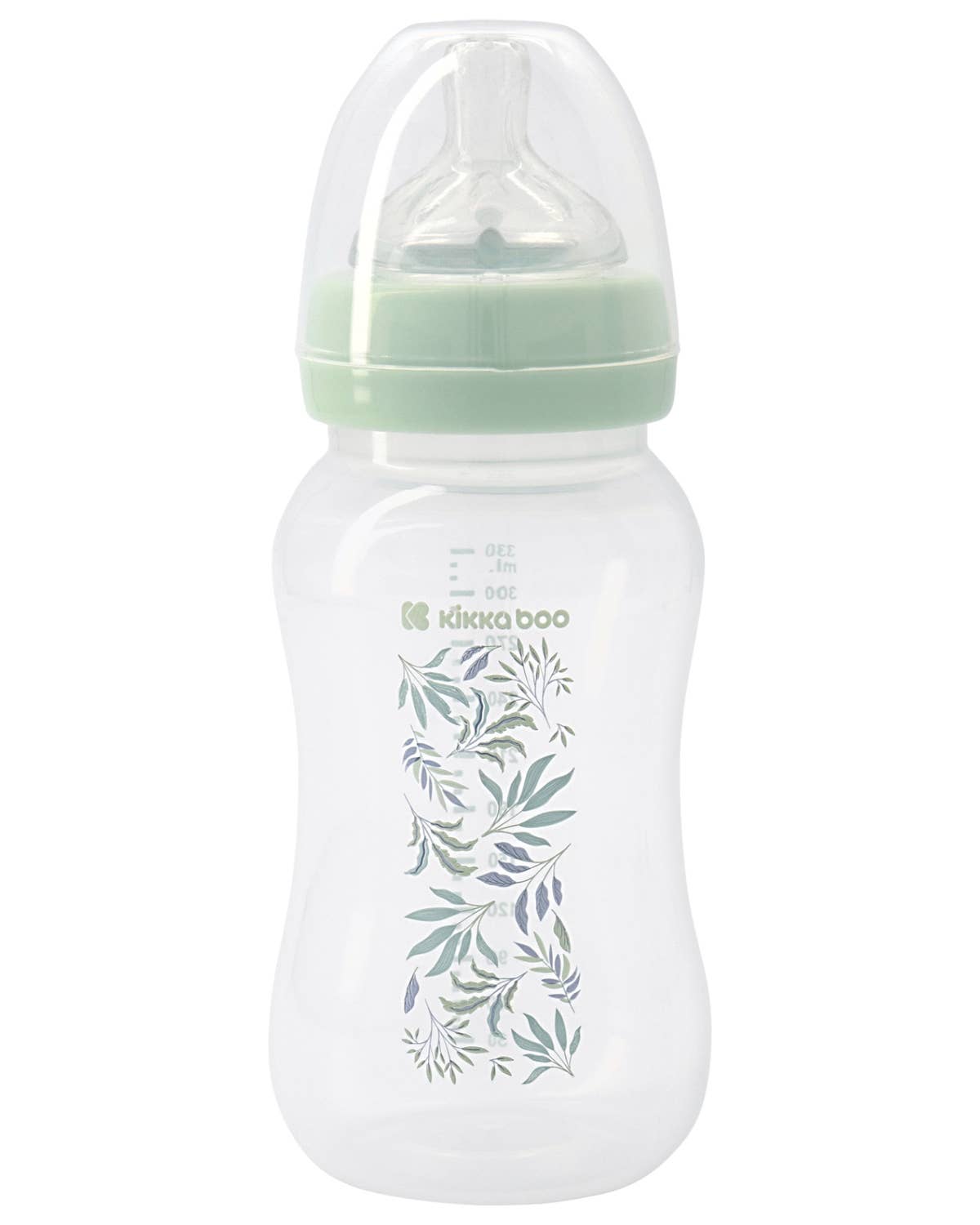 Kikkaboo - Wholesale Baby Bottle - Pp 330ml Tropical Leaves Mint Bottle