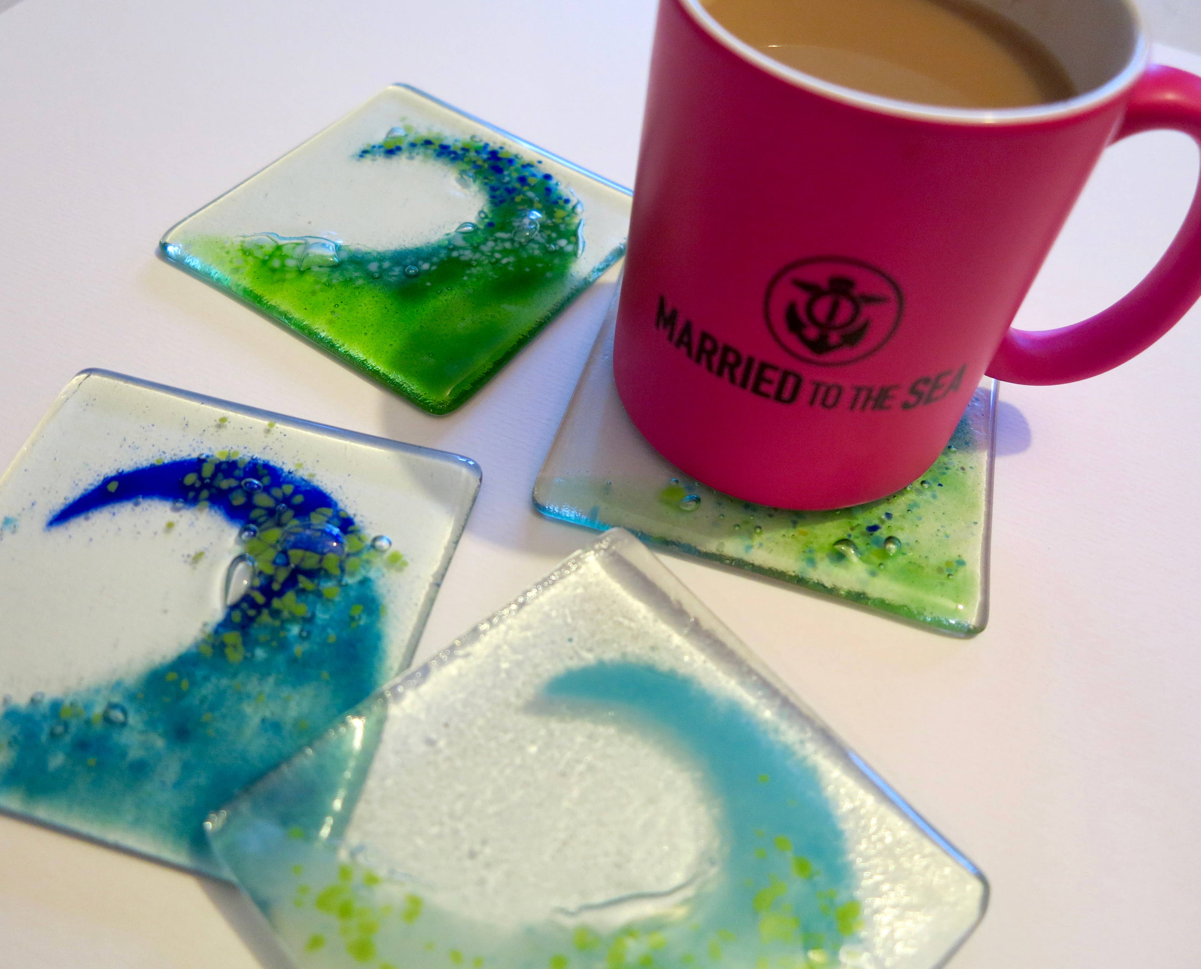 Dreya Glass – wholesale Underlägg – Smält glasvågunderlägg2